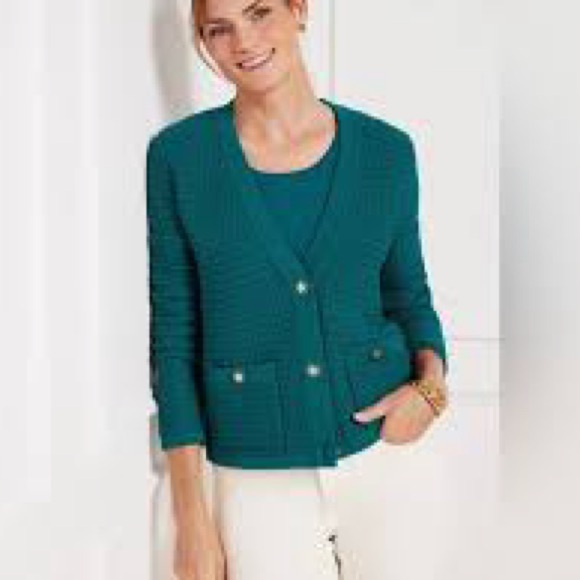 Talbots Kate Dark Teal Cardigan size M - Picture 2 of 7